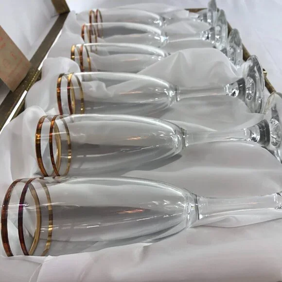 Vintage i Preziosi by C.F. Design Made In Italy Champagne Crystal Glasses - Picture 6 of 8